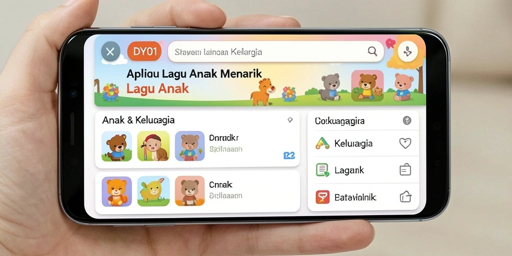 Antarmuka DY01 yang ceria dan interaktif untuk Lagu Anak.