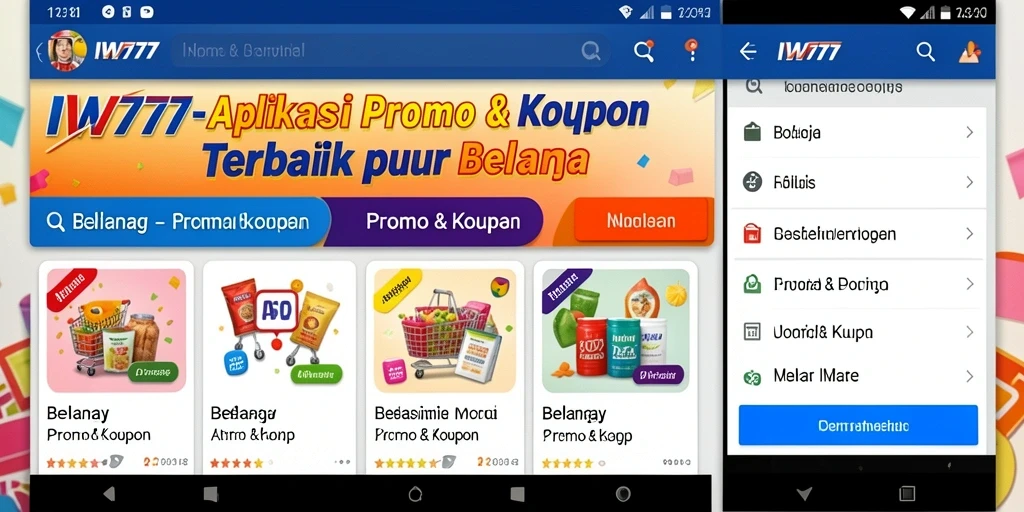 Tampilan antarmuka IW777 dengan berbagai penawaran menarik.