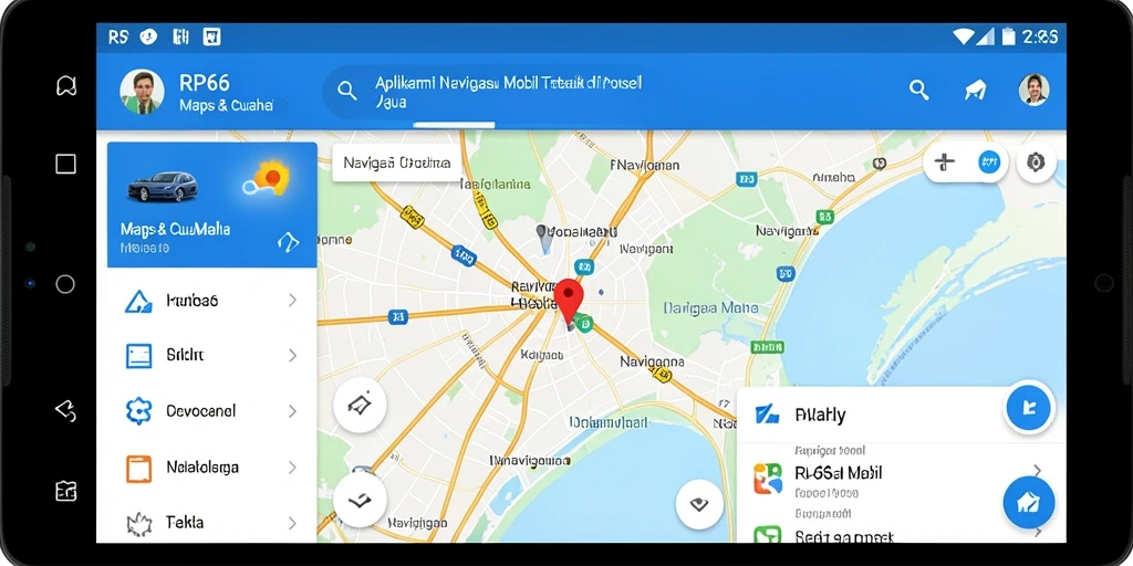 Antarmuka RP66 menunjukkan rute navigasi yang jelas dan informatif.