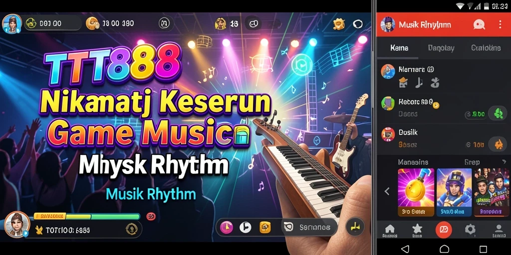 Antarmuka menawan dari TTT888 saat bermain Musik Rhythm.
