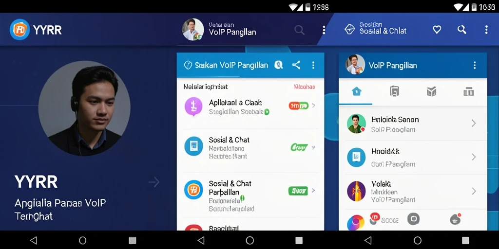 Antarmuka aplikasi YYRR untuk panggilan VoIP Panggilan yang intuitif.
